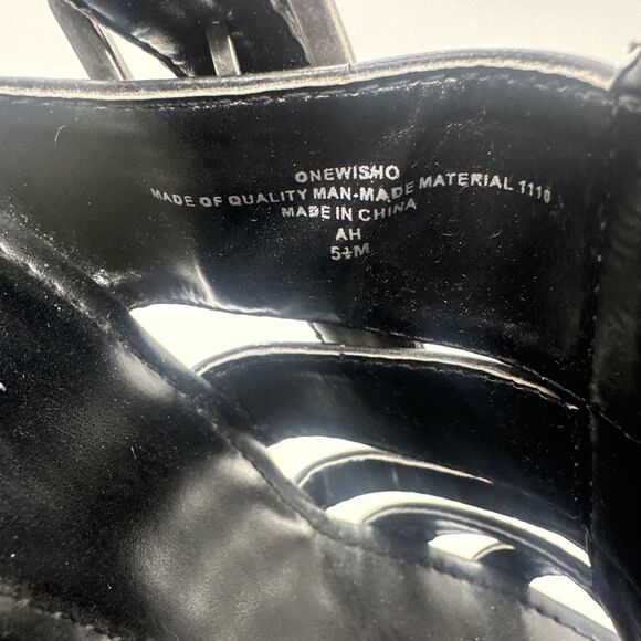 NINE WEST  Black Ankled Strap Healed Sandals Size 5 1/2 Buckle - Picture 8 of 16